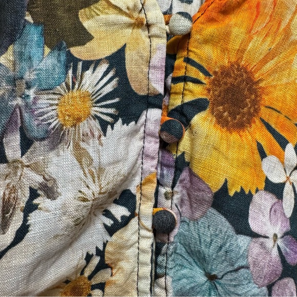 Moxy Collective For Maeve Multicolored Floral Linen Blouse - Picture 6 of 6